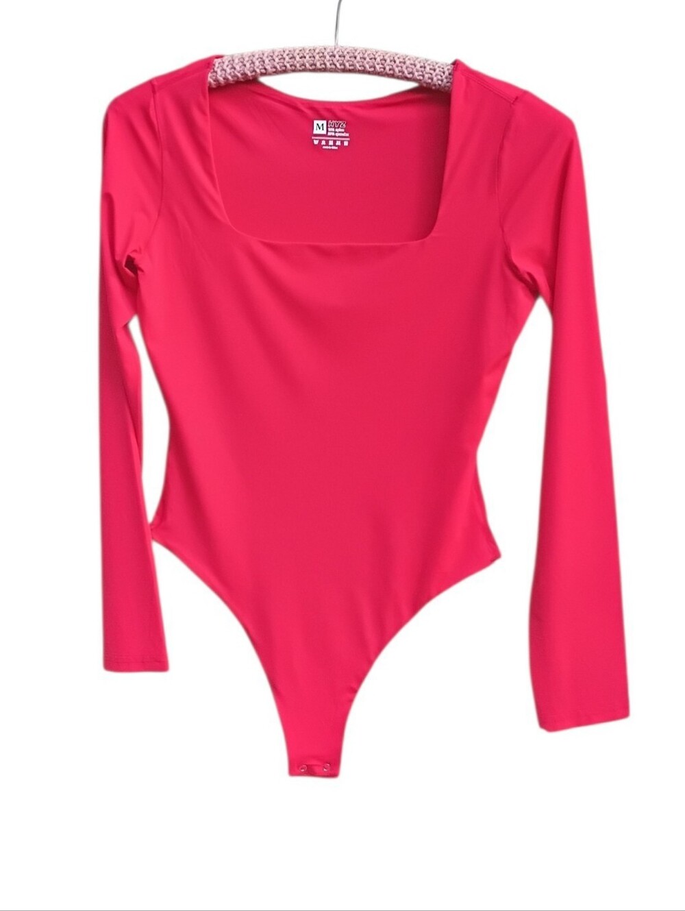 HYZ red Long Sleeve Square Neck Bodysuit  sz M NEW